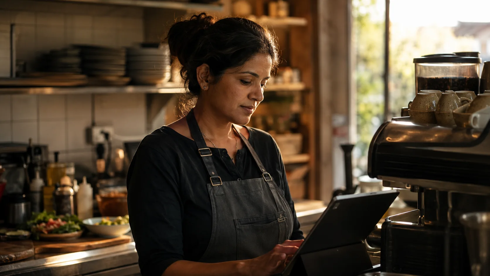 Small business owner working at her desk